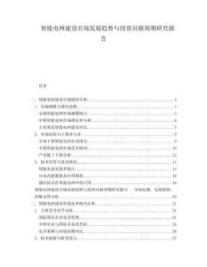 智能電網建設市場發展趨勢與投資回報周期研究報告