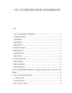 中國工業(yè)大數(shù)據(jù)采集體系構(gòu)建與價值挖掘路徑報告