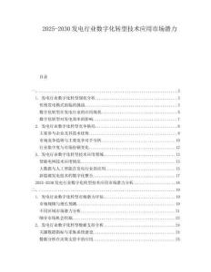 2025-2030發(fā)電行業(yè)數(shù)字化轉型技術應用市場潛力