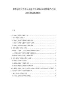 智慧城市建設(shè)現(xiàn)狀深度考察及城市治理創(chuàng)新與信息基礎(chǔ)設(shè)施建設(shè)報告