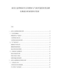 南美小麥種植業(yè)生長周期短與氣候環(huán)境持續(xù)變動潛在挑戰(zhàn)分析深度探尋發(fā)展