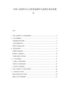 中國(guó)工業(yè)軟件自主可控發(fā)展路徑與政策紅利分析報(bào)告