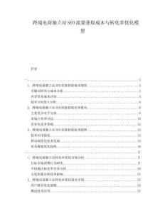 跨境電商獨(dú)立站SEO流量獲取成本與轉(zhuǎn)化率優(yōu)化模型