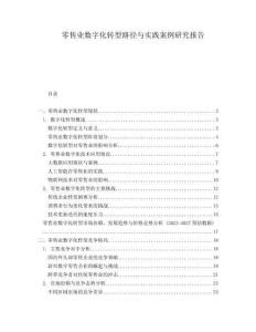 零售業(yè)數(shù)字化轉(zhuǎn)型路徑與實踐案例研究報告