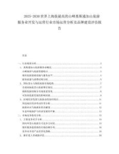 2025-2030世界上海拔最高的山峰基斯通加山旅游服務(wù)業(yè)開(kāi)發(fā)與運(yùn)營(yíng)行業(yè)市場(chǎng)運(yùn)營(yíng)分析及品牌建設(shè)評(píng)估報(bào)告