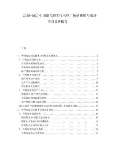 2025-2030中國(guó)虛擬現(xiàn)實(shí)技術(shù)應(yīng)用場(chǎng)景拓展與市場(chǎng)前景預(yù)測(cè)報(bào)告