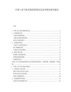 中國工業(yè)氣體市場供需狀況及競爭格局研究報告