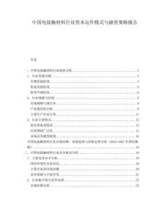 中國電接觸材料行業(yè)資本運作模式與融資策略報告