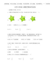 2025年小學六年級上冊數(shù)學期末考試卷（典優(yōu)）word版