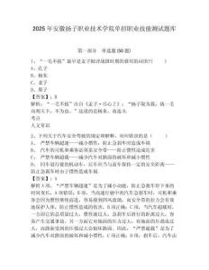 2025年安徽揚子職業(yè)技術(shù)學(xué)院單招職業(yè)技能測試題庫附參考答案詳解（能力提升）
