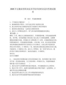 2025年安徽商貿(mào)職業(yè)技術學院單招職業(yè)適應性測試題庫及答案詳解【奪冠】