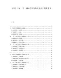 2025-2030一帶一路沿線國家物流便利化指數(shù)報告