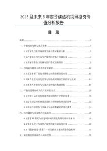 2025及未來5年定子繞線機項目投資價值分析報告
