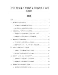 2025及未來5年薩拉米項目投資價值分析報告