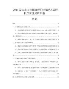 2025及未來5年螺旋焊刃鎢鋼銑刀項(xiàng)目投資價(jià)值分析報(bào)告