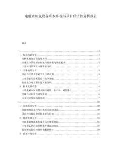 電解水制氫設(shè)備降本路徑與項(xiàng)目經(jīng)濟(jì)性分析報(bào)告