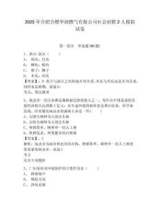 2025年合肥合燃華潤燃氣有限公司社會招聘2人模擬試卷及答案詳解（奪冠）