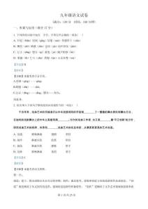 遼寧省阜新市彰武縣六校聯(lián)考2024-2025學(xué)年九年級下學(xué)期期中語文試題（解析版）