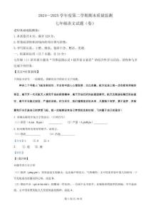 陜西省咸陽市淳化縣2024-2025學(xué)年七年級下學(xué)期期末語文試題（解析版）