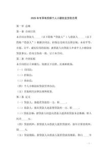 2025年專(zhuān)享有擔(dān)保個(gè)人小額創(chuàng)業(yè)貸款合同