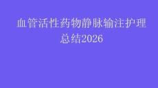 血管活性藥物靜脈輸注護理總結2026