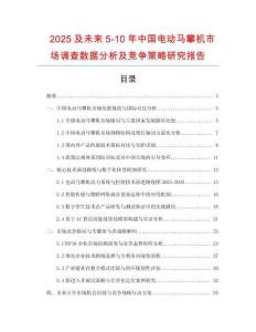 2025及未來5-10年中國電動馬攀機市場調(diào)查數(shù)據(jù)分析及競爭策略研究報告
