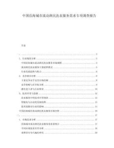 中國(guó)沿海城市流動(dòng)漁民洗衣服務(wù)需求專(zhuān)項(xiàng)調(diào)查報(bào)告