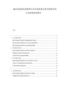 威肯電池粘結(jié)劑漿料行業(yè)市場(chǎng)供需分析及投資評(píng)估壓實(shí)密度研究報(bào)告
