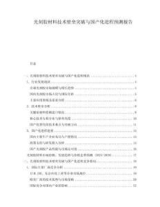 光刻膠材料技術(shù)壁壘突破與國(guó)產(chǎn)化進(jìn)程預(yù)測(cè)報(bào)告