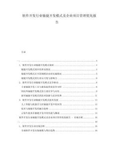 軟件開發(fā)行業(yè)敏捷開發(fā)模式及企業(yè)項目管理優(yōu)化報告