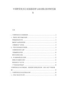 中國野營炊具行業(yè)創(chuàng)新趨勢與商業(yè)模式轉(zhuǎn)型研究報告