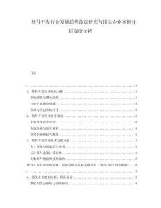 軟件開發(fā)行業(yè)發(fā)展趨勢跟蹤研究與頂尖企業(yè)案例分析深度文檔