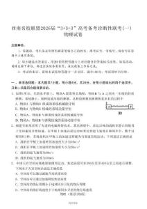 西南名校聯(lián)盟2026屆“3+3+3”高考備考診斷性聯(lián)考（一）物理試卷（含答案）