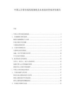 中國(guó)云計(jì)算市場(chǎng)發(fā)展現(xiàn)狀及未來(lái)商業(yè)價(jià)值評(píng)估報(bào)告