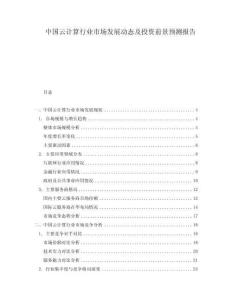 中國云計算行業(yè)市場發(fā)展動態(tài)及投資前景預(yù)測報告