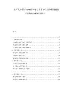 土耳其卡帕多奇亞熱氣球行業(yè)市場(chǎng)供需分析及投資評(píng)估規(guī)劃分析研究報(bào)告