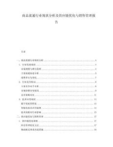 商品流通行業(yè)現(xiàn)狀分析及供應(yīng)鏈優(yōu)化與銷售管理報(bào)告