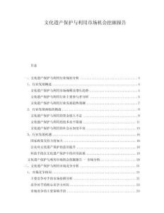 文化遺產(chǎn)保護與利用市場機會挖掘報告