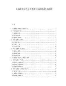 金屬表面處理技術革新與市場需求分析報告