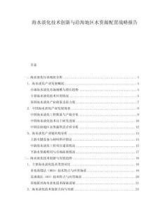 海水淡化技術(shù)創(chuàng)新與沿海地區(qū)水資源配置戰(zhàn)略報(bào)告