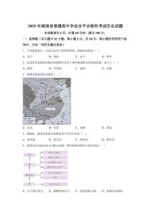 2025年湖南省高中學業(yè)水平合格考歷史試卷真題（含答案詳解）
