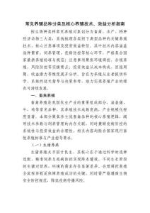 常見養(yǎng)殖品種分類及核心養(yǎng)殖技術(shù)、效益分析指南