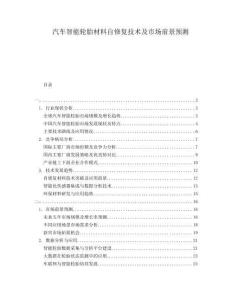 汽車智能輪胎材料自修復(fù)技術(shù)及市場(chǎng)前景預(yù)測(cè)