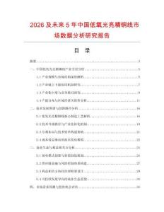 2026及未來5年中國低氧光亮精銅線市場數據分析研究報告
