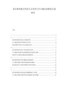 塞爾維亞數(shù)字經(jīng)濟(jì)人才培養(yǎng)與中小微企業(yè)孵化計劃研究