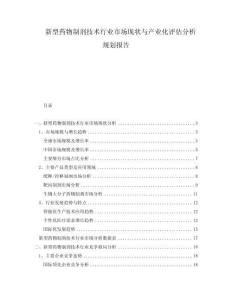 新型藥物制劑技術(shù)行業(yè)市場(chǎng)現(xiàn)狀與產(chǎn)業(yè)化評(píng)估分析規(guī)劃報(bào)告