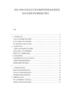 2025-2030共享出行行業(yè)市場(chǎng)研究供需動(dòng)態(tài)變化綠色出行投資評(píng)估規(guī)劃設(shè)計(jì)報(bào)告