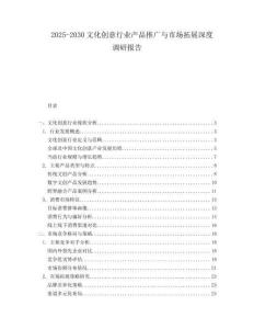 2025-2030文化創(chuàng)意行業(yè)產(chǎn)品推廣與市場拓展深度調研報告