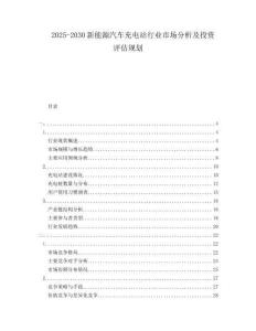 2025-2030新能源汽車充電站行業(yè)市場分析及投資評估規(guī)劃