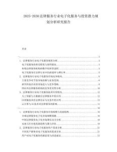 2025-2030法律服務(wù)行業(yè)電子化服務(wù)與投資潛力規(guī)劃分析研究報告